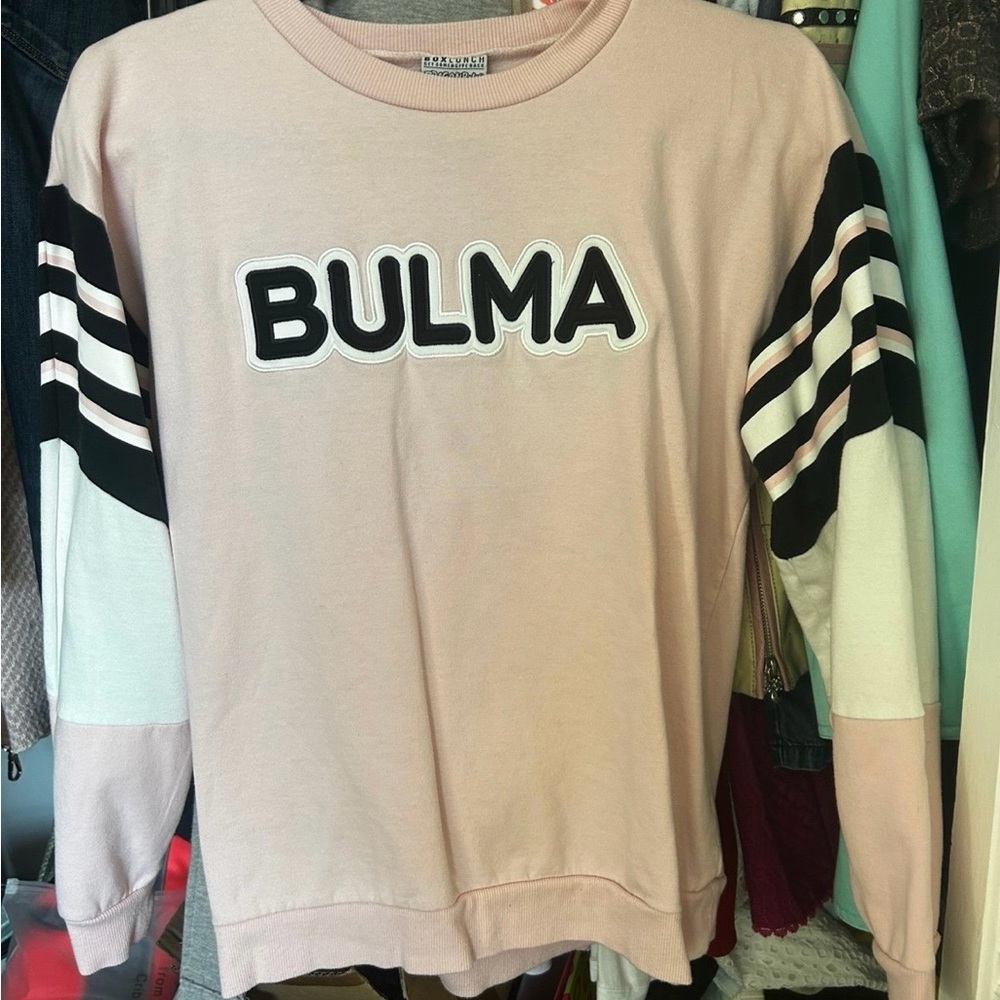 Pink Bulma Sweatshirt with Striped Sleeves Dragonball Z DBZ